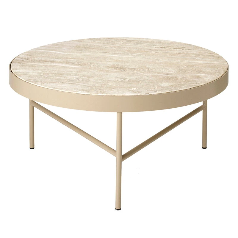 Ferm LIVING Grande Table D'appoint Travertine, Cashmere 3 Ferm LIVING Grande Table D'appoint Travertine, Cashmere