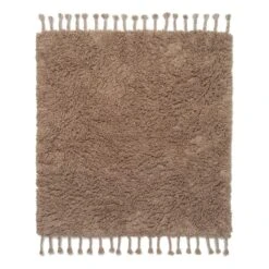 Ferm LIVING Tapis à Poils Longs Amass, 140 X 140 cm, Poivre Blanc