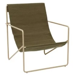 Ferm LIVING Fauteuil Lounge Desert, Cashmere - Olive