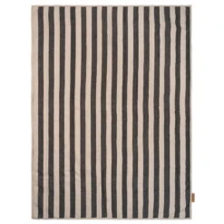 Ferm LIVING Couverture Matelassée Grand, Sable - Noir