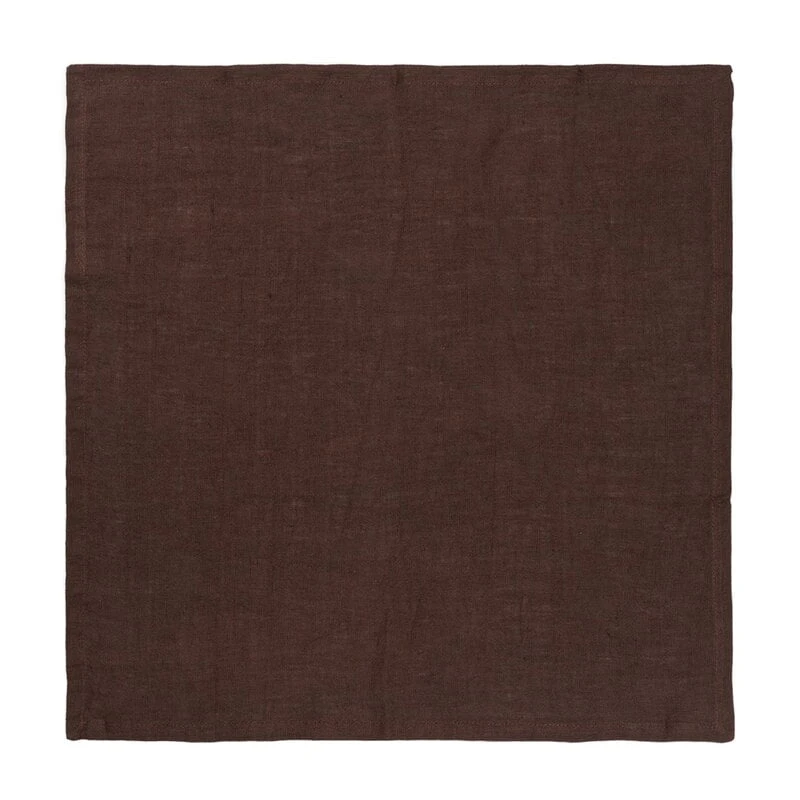 Ferm LIVING Serviettes De Table En Lin, 2 pièces, Chocolat 3 Ferm LIVING Serviettes De Table En Lin, 2 pièces, Chocolat