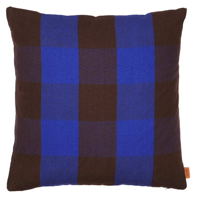 Ferm LIVING Coussin Grand, 50 X 50 Cm, Marron - bleu 3 Ferm LIVING Coussin Grand, 50 X 50 Cm, Marron - bleu