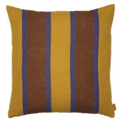 Ferm LIVING Coussin Grand, 50 X 50 Cm, Vert Citron - bleu - marron