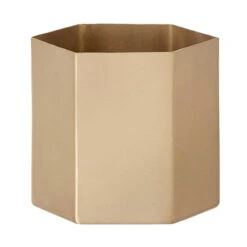 Ferm LIVING Pot Hexagon L, Laiton
