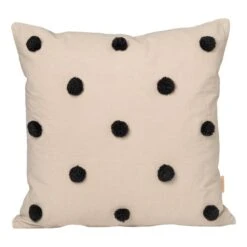 Ferm LIVING Coussin Tufté Dot, Sable - noir