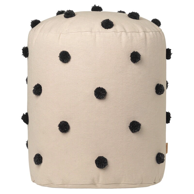 Ferm LIVING Pouf Tufté Dot, Sable - noir 3 Ferm LIVING Pouf Tufté Dot, Sable - noir