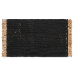 Ferm LIVING Tapis Block, 80 X 50 Cm, Noir - Naturel
