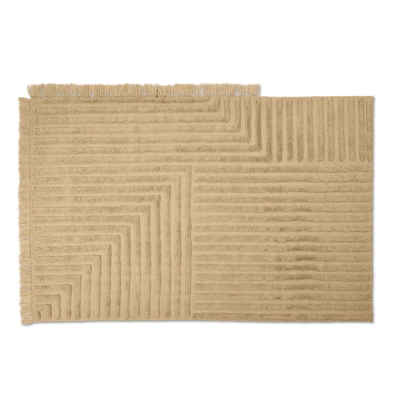 Ferm LIVING Petit Tapis En Laine Crease, Light Sand 3 Ferm LIVING Petit Tapis En Laine Crease, Light Sand