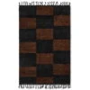 Ferm LIVING Tapis Noué Mara, L, Noir - Chocolat