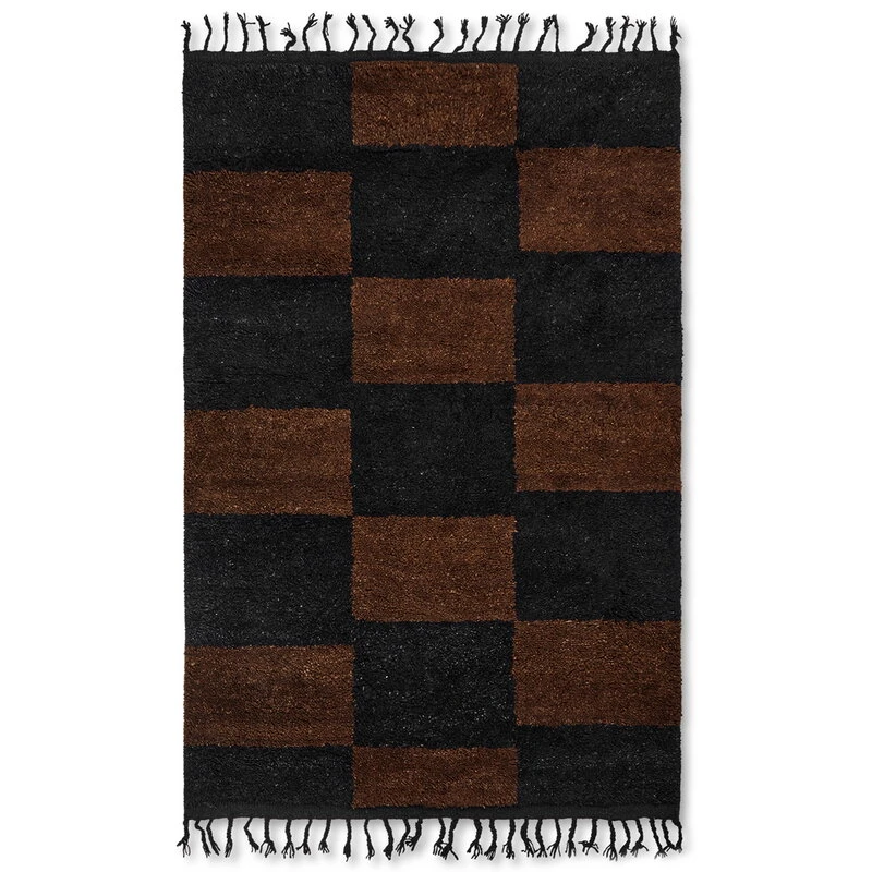 Ferm LIVING Tapis Noué Mara, L, Noir - Chocolat 3 Ferm LIVING Tapis Noué Mara, L, Noir - Chocolat