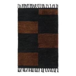 Ferm LIVING Tapis Noué Mara, S, Noir - Chocolat