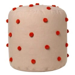 Ferm LIVING Pouf Tufté Dot, Camel - rouge