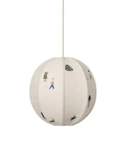 Ferm LIVING Abat-jour Brodé The Park, Blanc Cassé -ferm LIVING Magasin fermLIVING TheParkTextileLampshade pack 2