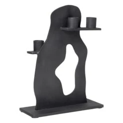 Ferm LIVING Bougeoir Erode, Aluminium Noir