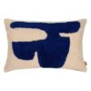 Ferm LIVING Coussin Lay, 40 x 60 cm, Sable - bleu Vif